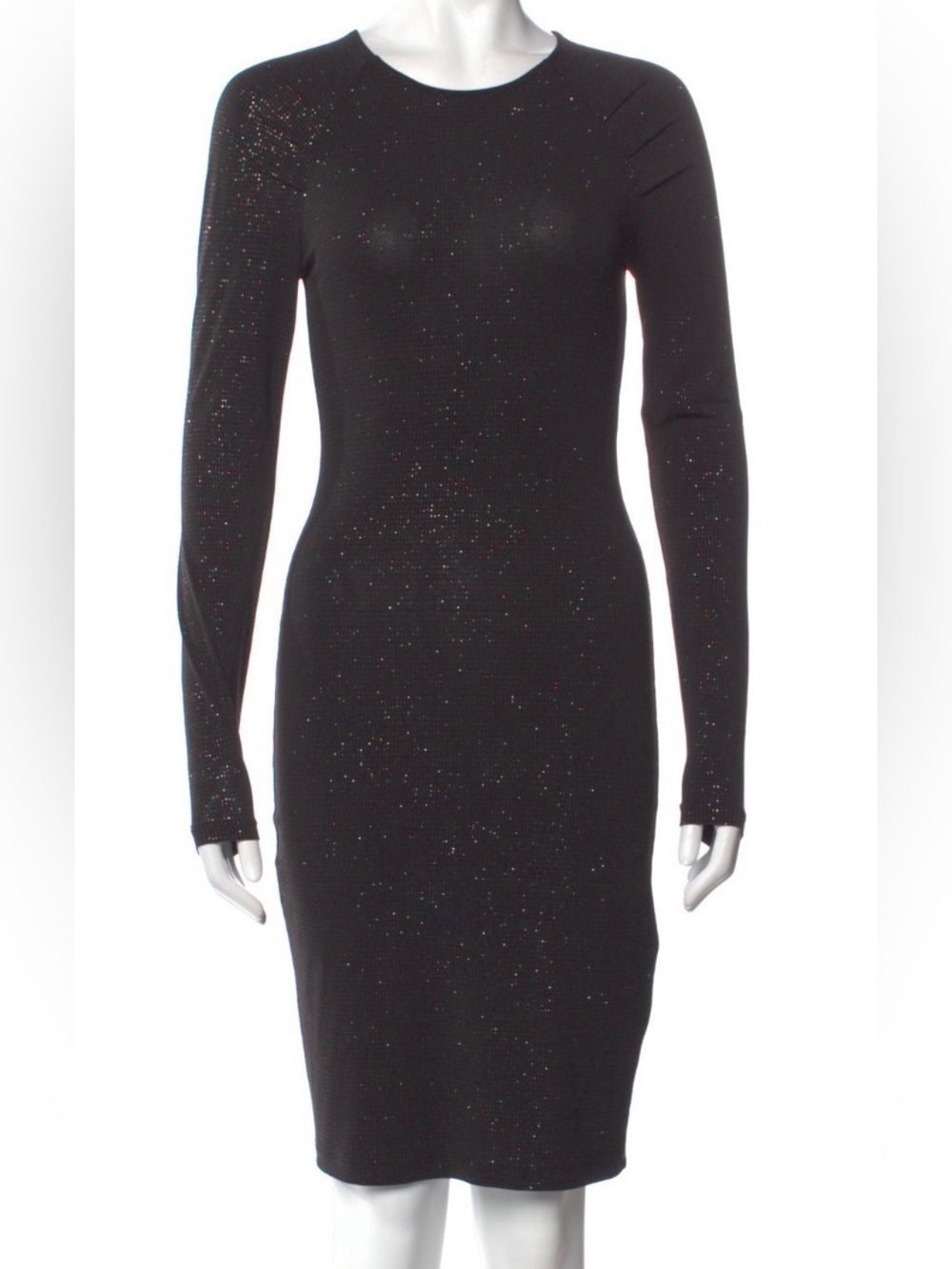 Opening Ceremony Black Sparkling Long-Sleeve Sparkle Sheath Dress